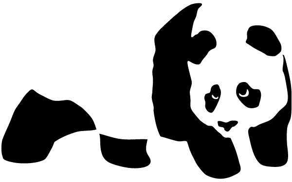 600x375 Vector Panda Bear Stencil 123freevectors