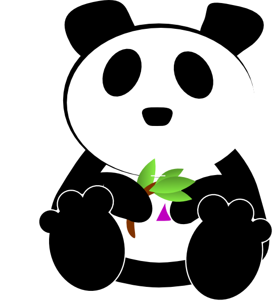 540x595 Panda Eating Bamboo Clipart