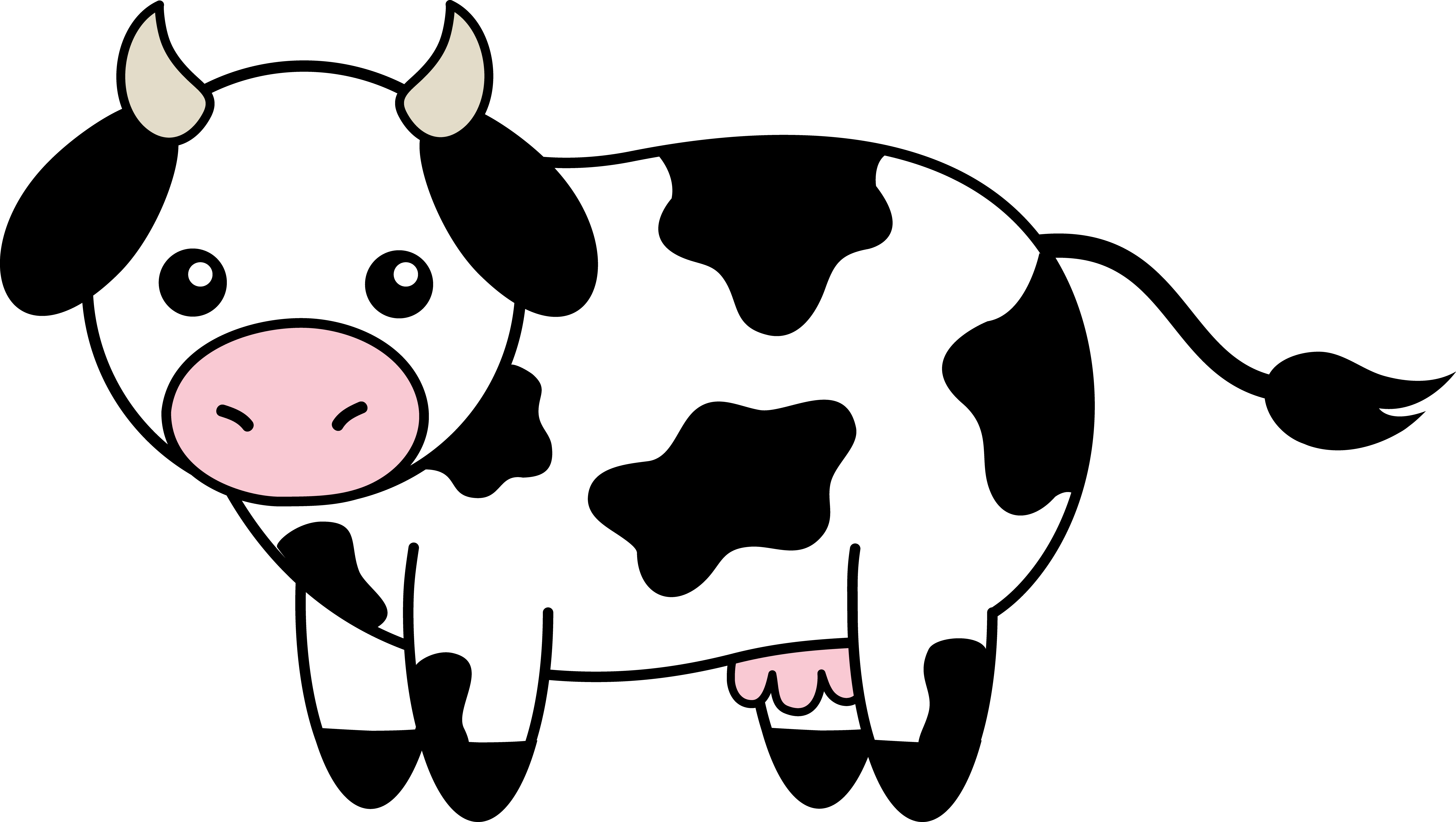 7510x4240 Cow Clipart Black And White Clipart Panda
