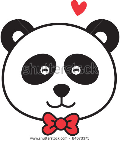 398x470 Panda Head Clipart