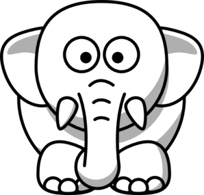 298x285 Baby Elephant Outline Clipart