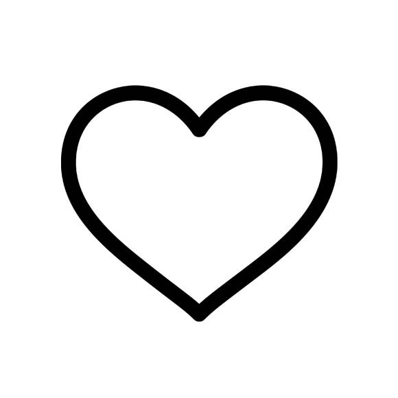 580x580 Black Heart Outline Clipart Letters Example