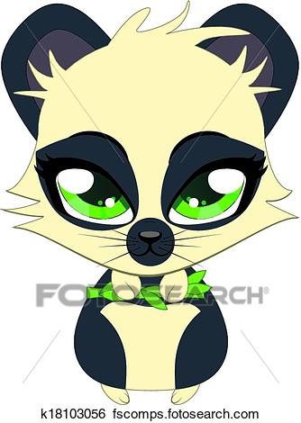 334x470 Clip Art Of Cute Little Panda K18103056