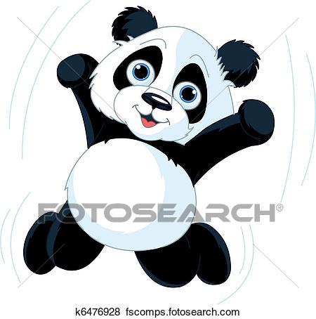 450x454 Clip Art Of Happy Panda K6476928