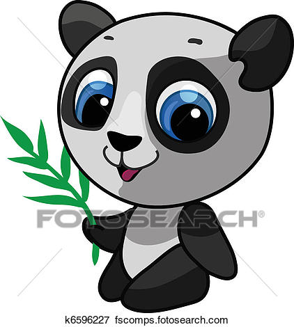 422x470 Clip Art Of Vector Illustration Of A Wild Panda K6596227