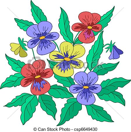 450x452 Pansies Clipart