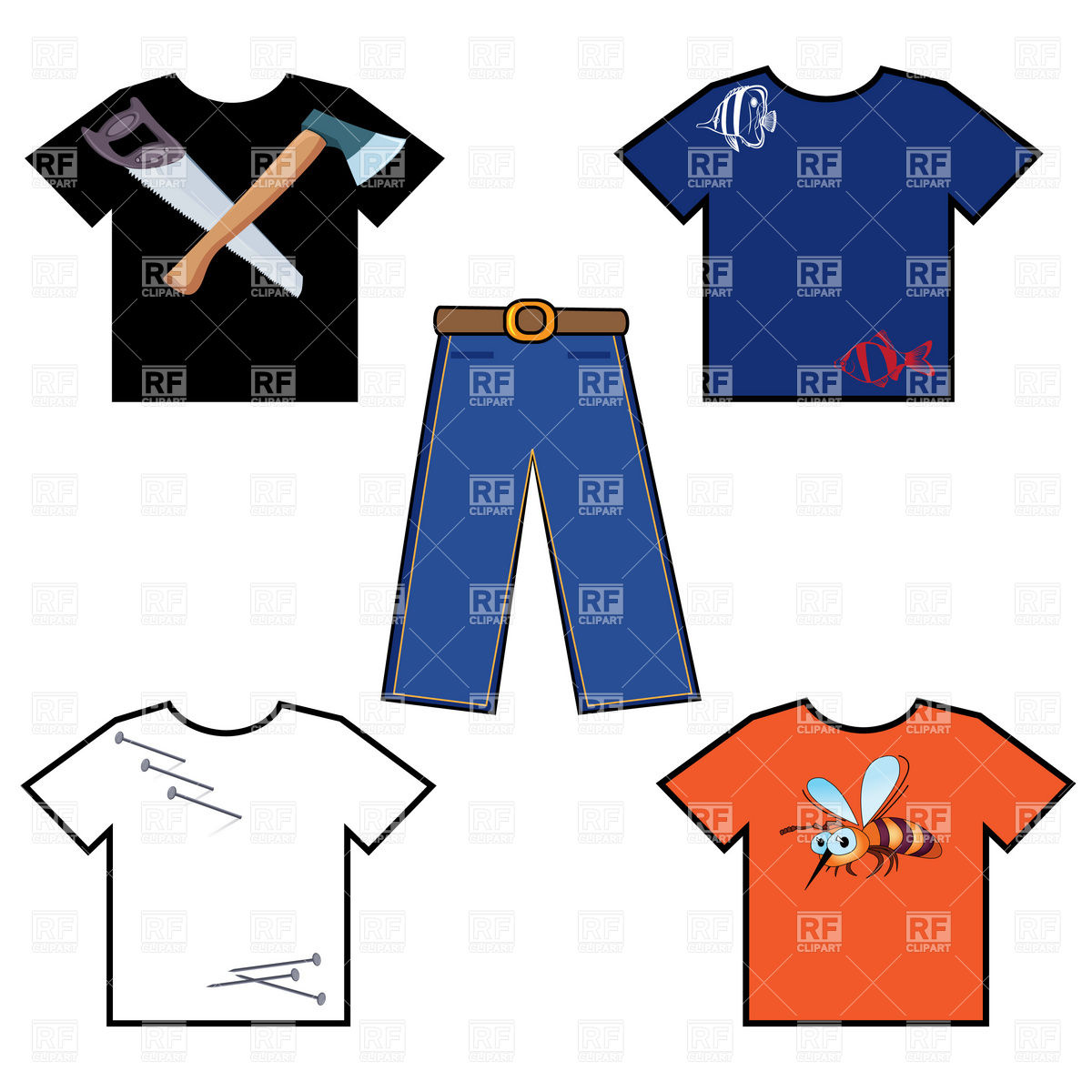 1200x1200 Simple T Shirt And Pants Royalty Free Vector Clip Art Image