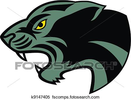 450x345 Clipart Of Black Panther Head Tattoo K9147405