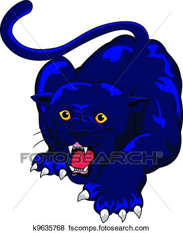 369x470 Clip Art Of Angry Panther K9635768