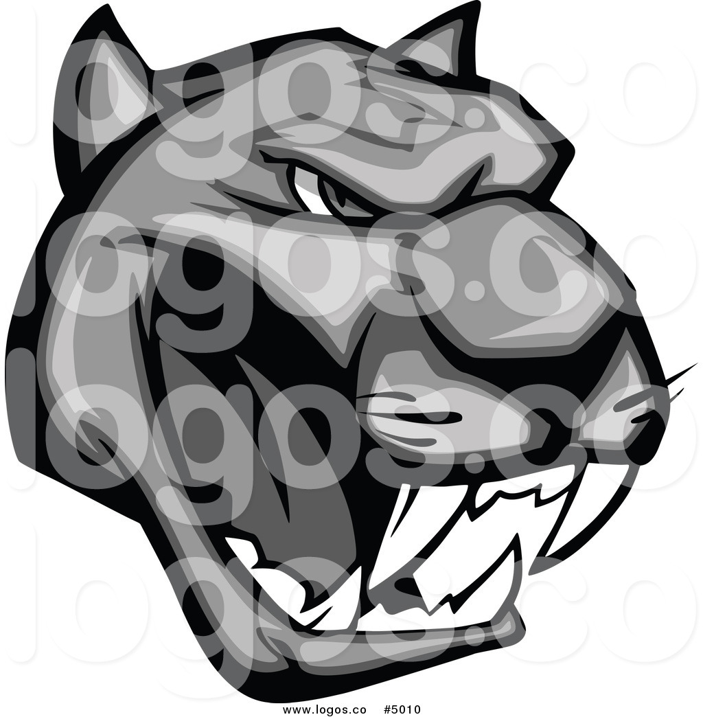 1024x1044 Royalty Free Vector Of A Grayscale Growling Panther Logo By Vector