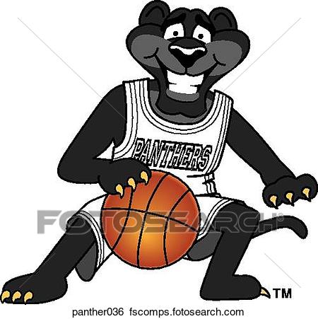 450x451 Stock Illustration Of Panther Playing Basketball Panther036