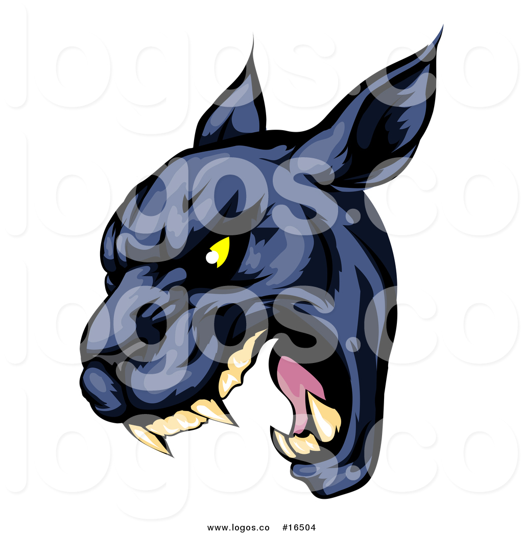 1024x1044 Vector Logo Of A Roaring Black Panther Mascot Head By