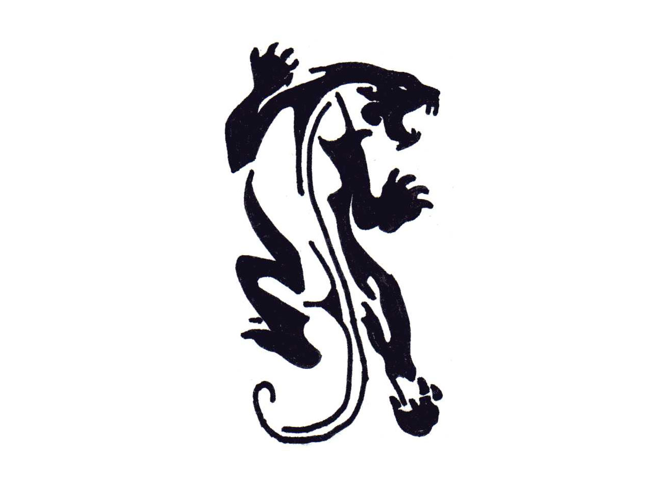 1280x960 Black Panther Clipart Stencil