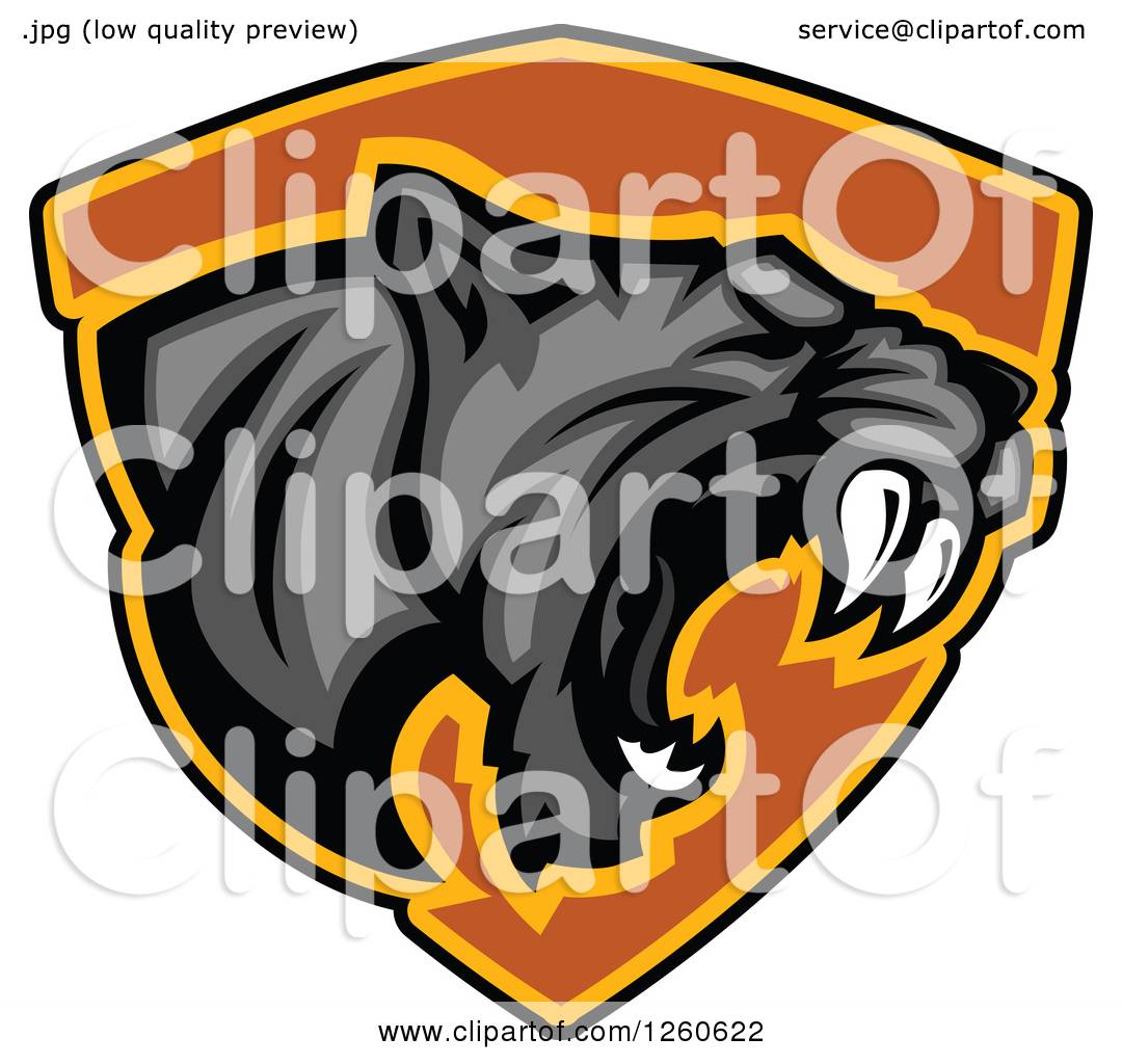 1080x1024 Clipart Of A Roaring Aggressive Black Panther Mascot Over A Black