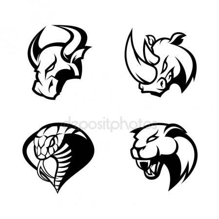 450x450 Furious Rhino, Bull, Cobra And Panther Sport Vector Logo Concept