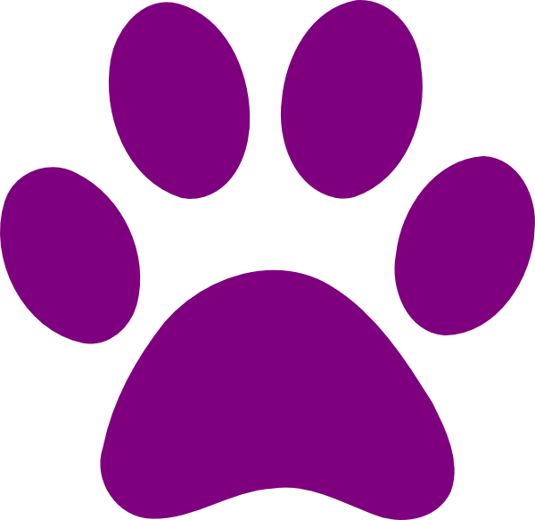 600x583 Purple Paw Print Clip Art