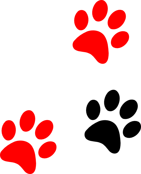 480x594 Red Panther Paw Clipart