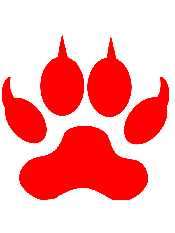 600x800 Red Panther Paw Clipart