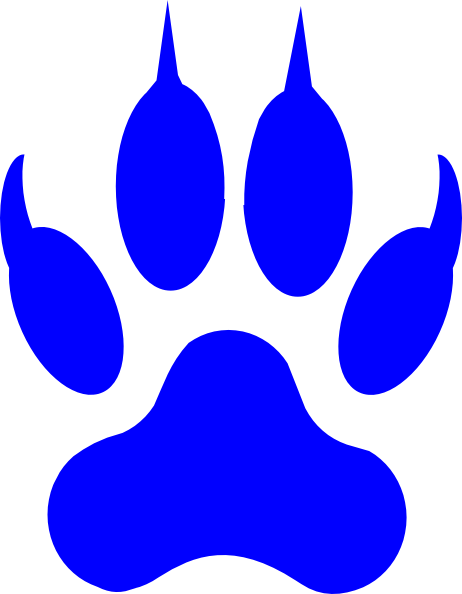 462x594 Blue Panther Paw Clipart