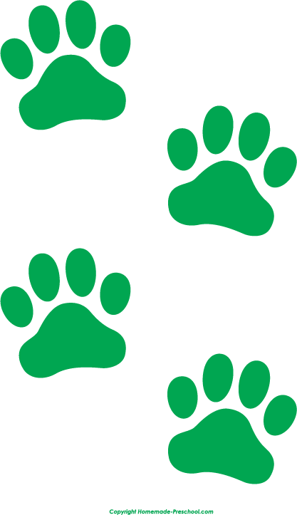 417x723 Green Paw Print Clip Art 101 Clip Art
