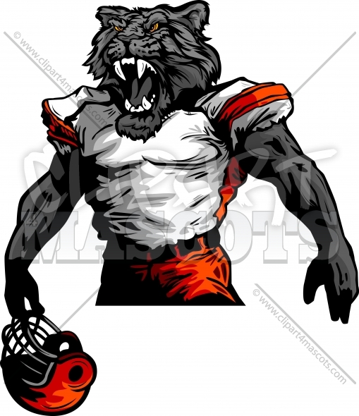 509x590 Panther Football Mascot Graphic Vector Cartoon