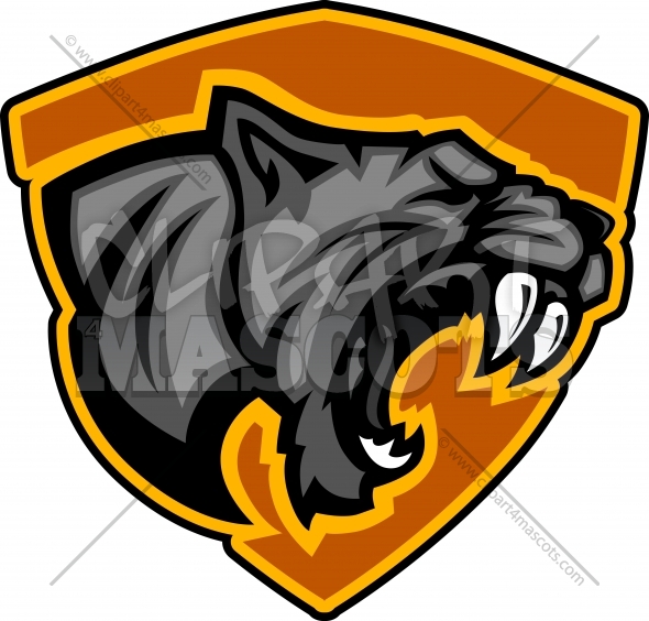 590x564 Panther Mascot Logo Clipart Vector Graphic