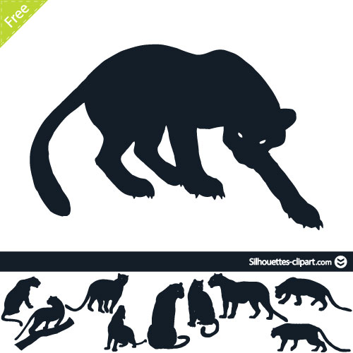 500x500 Panther Silhouette Silhouettes Clipart Image