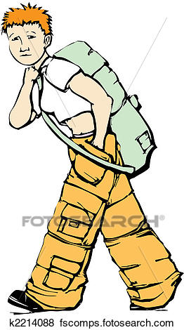 262x470 Clip Art Of Walking Girl In Cargo Pants K2214088