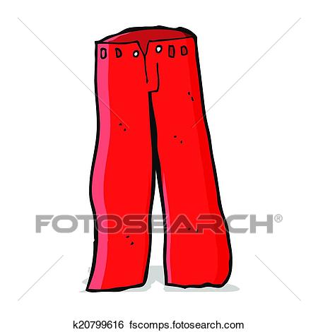 450x470 Clip Art Of Cartoon Red Pants K20799616