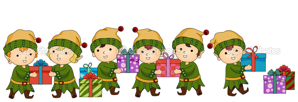 1023x350 Animated Christmas Elves Clipart