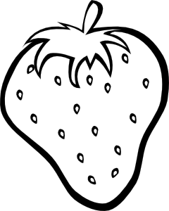 240x300 Outline Strawberry Clip Art