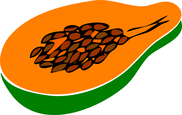 600x381 Papaya Halved Clip Art