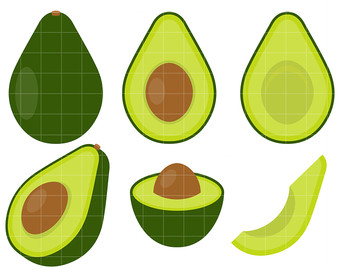 340x270 Avocado Clip Art Etsy