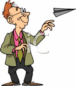 265x300 Clipart Of A Businessman Throwing A Paper Airplane