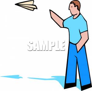 300x297 Art Image A Man Throwing A Paper Plane