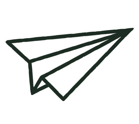 cute simple paper airplane drawing