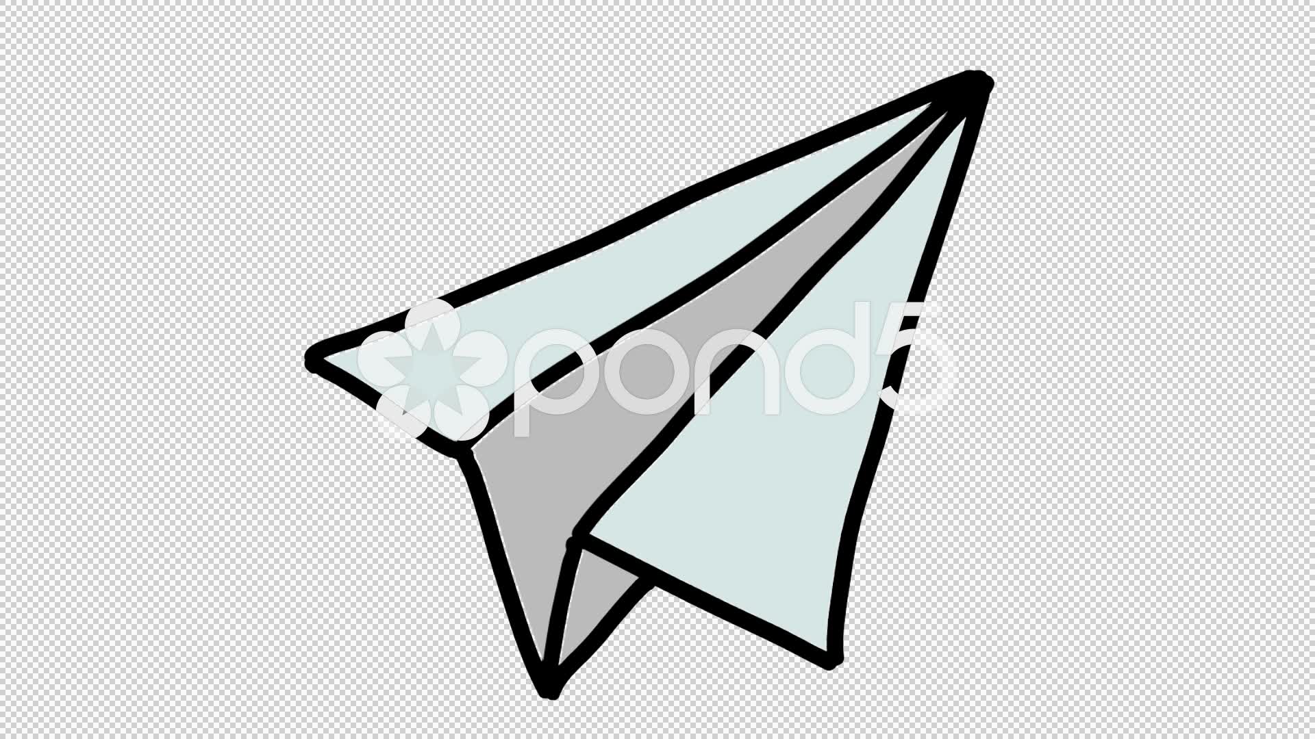 1920x1080 Paper Plane Hand Drawn Color Icon Animation With Transparent