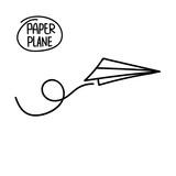 160x160 Vector Paper Airplane. Travel, Route Symbol. Vector Illustration