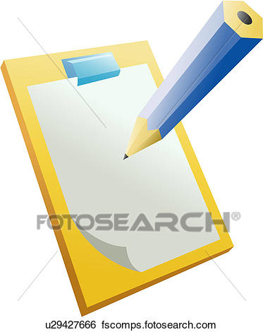 373x470 Clip Art Of Stationery, Pencil, Clip Board, Paper, Document, Icon