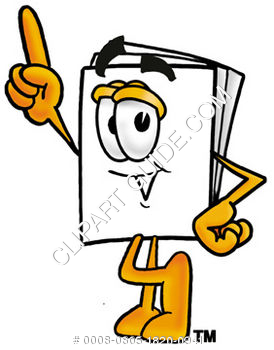 274x350 Clipart Cartoon Paper Character Pointing Up