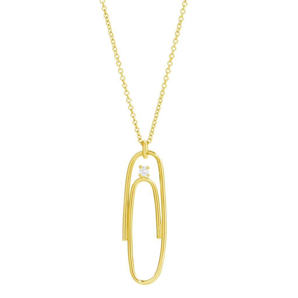 1024x1024 14k Yellow Gold Paper Clip Necklace Lauren Klassen