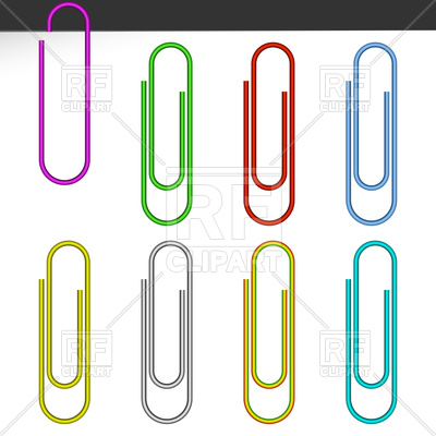 400x400 Colored Paper Clips Royalty Free Vector Clip Art Image