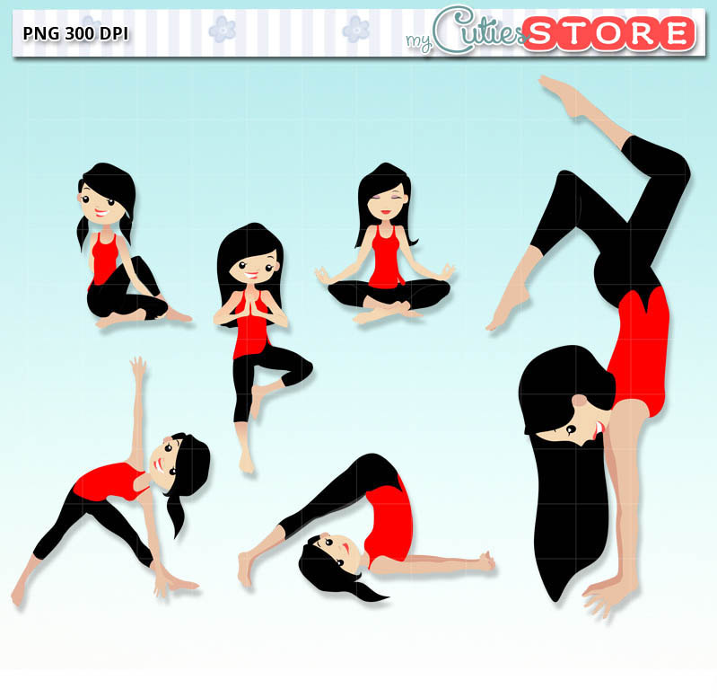 799x777 Yoga Girl Clipart Yoga Poses Digital Graphics Perfects