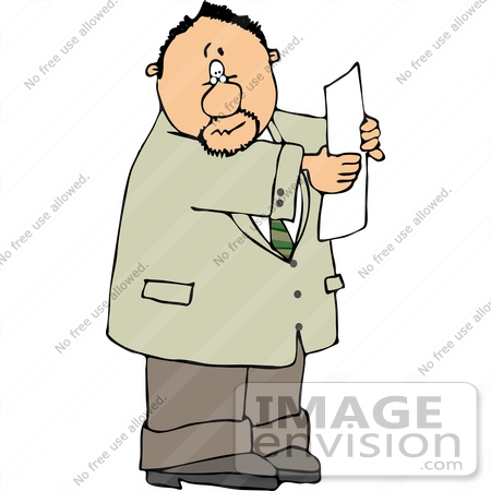 450x450 Caucasian Man Reading A Paper Clipart