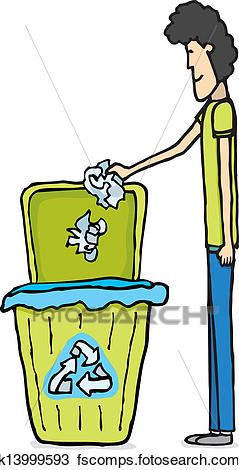 239x470 Clipart Of Guy Recycling Paper K13999593