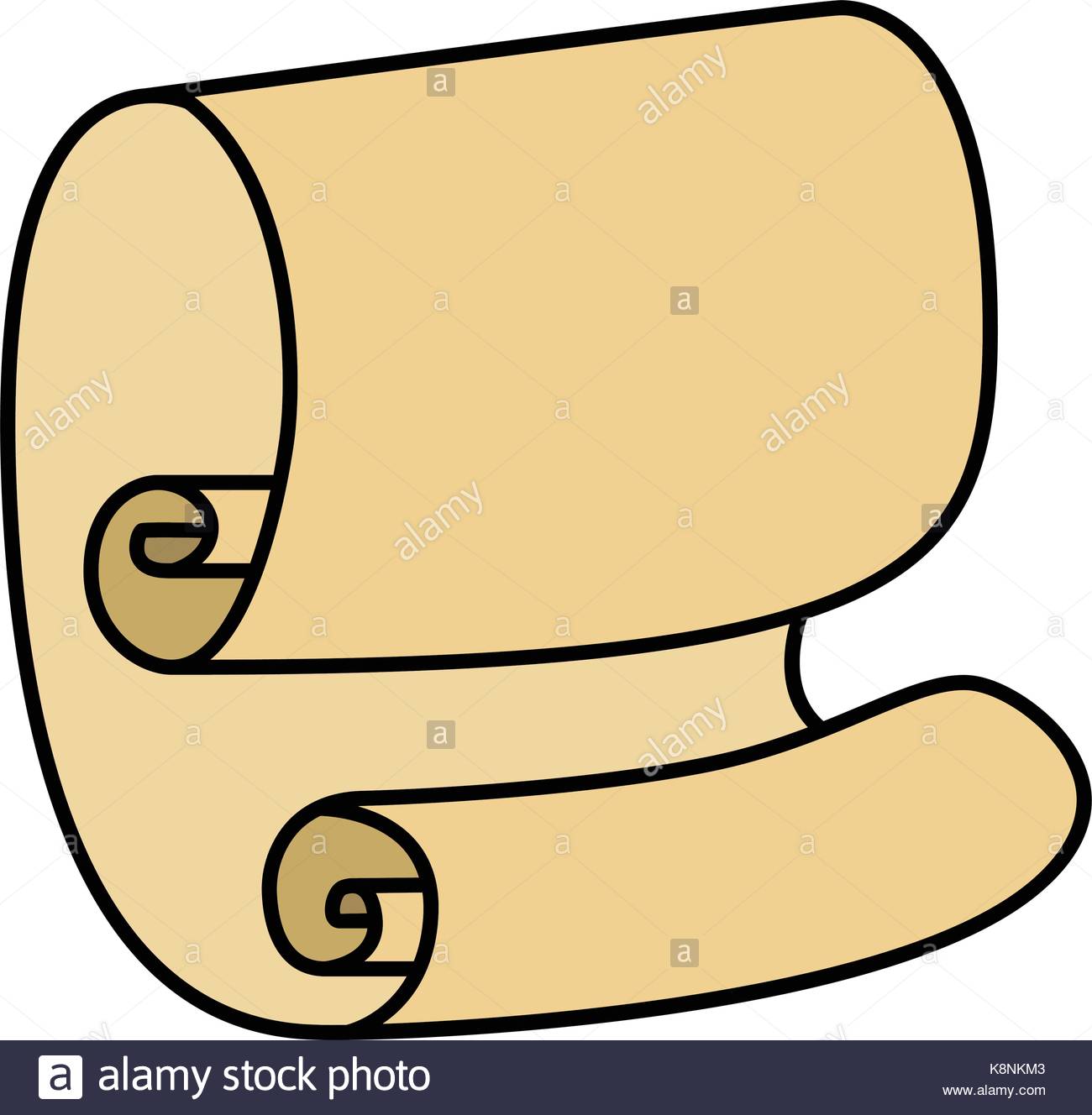 1300x1328 Paper Scroll Clipart Vector Isolated On White Background. Empty