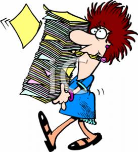 273x300 Clipart Of A Businesswoman Carrying Large Stack Of Paperwork