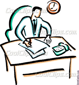 279x300 Office Worker Doing Paper Work Vector Clip Art