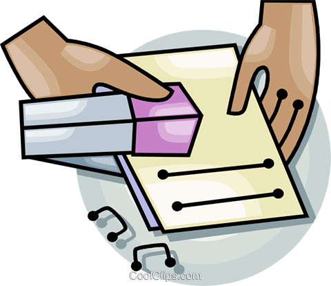 480x414 Stapling Paper Work Royalty Free Vector Clip Art Illustration
