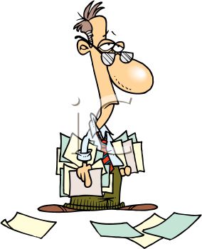 284x350 Tired Accountant Holding A Bunch Of Papers